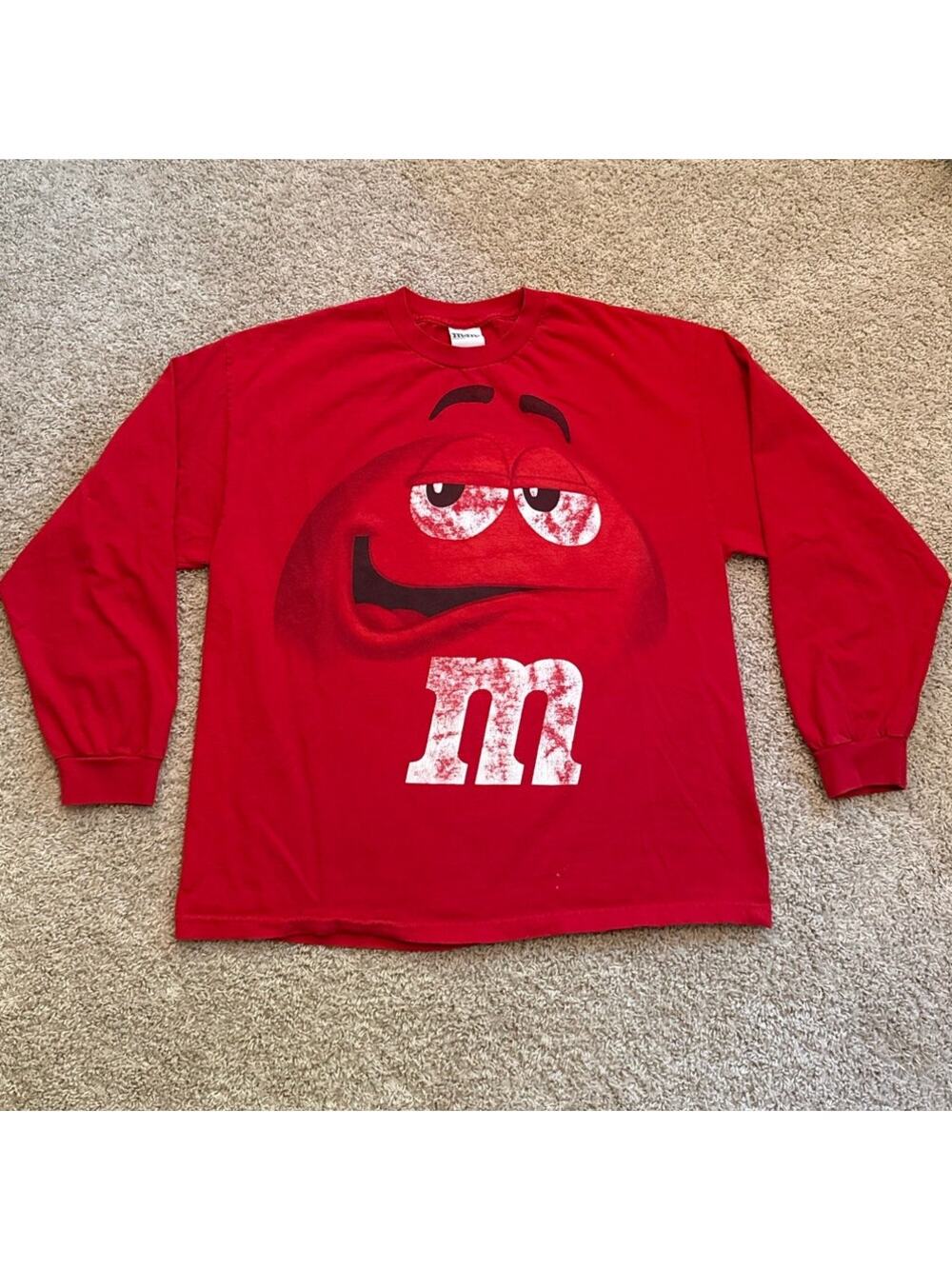 Vintage Y2K M&Ms Red Long Sleeve Tee size XL